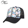 Oem Custom Logo Print 6 Panel Black Plain Meshback Snapback Trucker Cap Hat