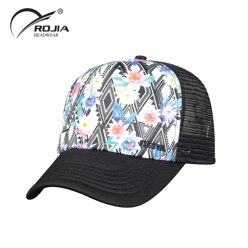 Oem Custom Logo Print 6 Panel Black Plain Meshback Snapback Trucker Cap Hat