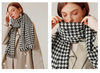 Hot Style Sale Cashmere High End Big Women Autumn Winter Warm Checked Stoles Double-sided Wool Scarves And Shawl
