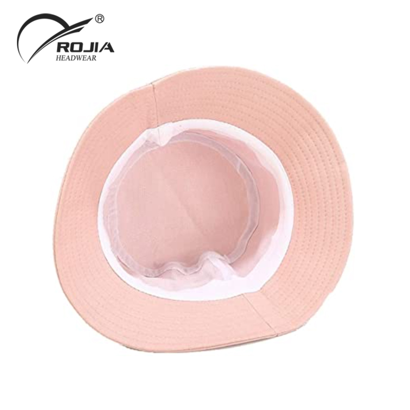 Custom Bulk Printed Unisex Plain White And Pink Bucket Summer Hats for Woman